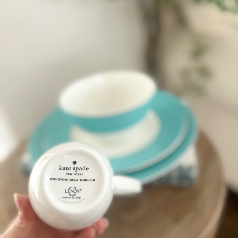 Kate Spade Rutherford FULL 8 PIECE EACH Turquoise Dinnerware Set - Picture 5 of 5